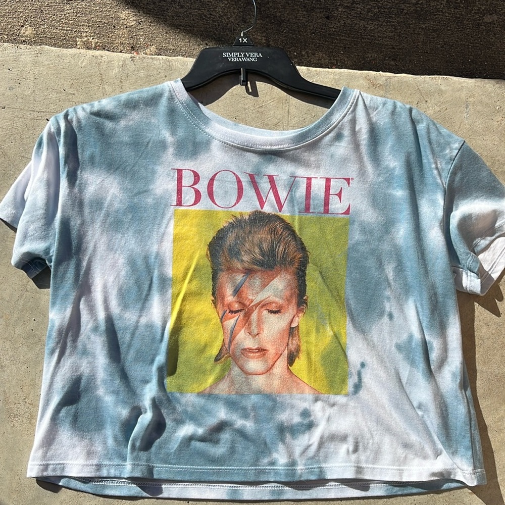 David Bowie cropped t shirt size medium NWT
